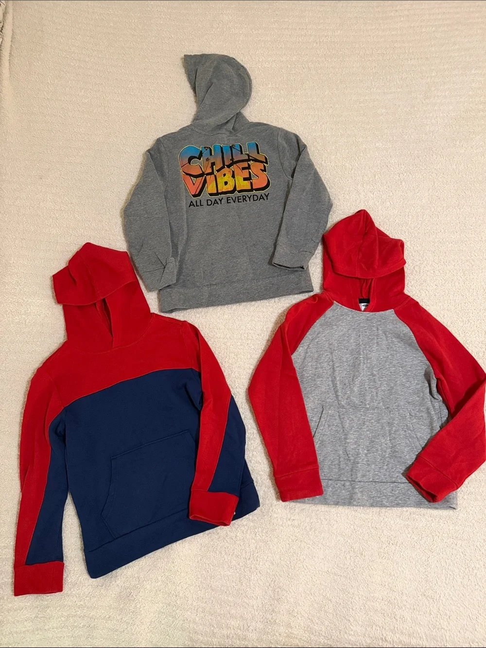 Old Navy Kids Red, Navy & Gray Hoodies Trio